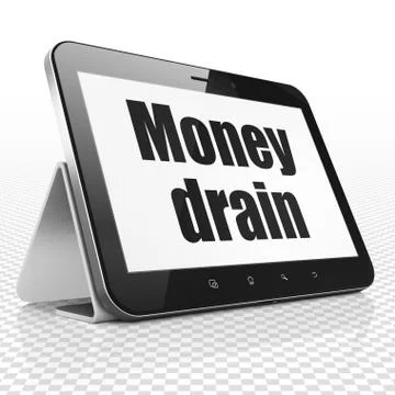 Banking concept: Tablet Computer with Money Drain on display Ilustração Stock
