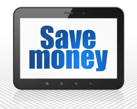 Banking concept: Tablet Pc Computer with Save Money on display Stock Illustration