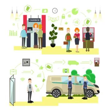 Banking concept vector illustration in flat style Stock Illustration