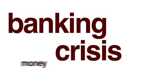 Banking crisis animated word cloud. Stock Footage 70310283