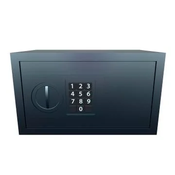 Banking dark modern safe. 3d rendering Stock-Illustration