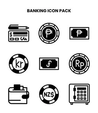 Banking DuoTone Graphics Icons Pack Stock Illustration