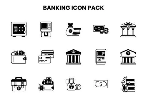 Banking DuoTone Graphics Icons Pack Illustrazione stock