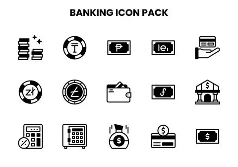 Banking DuoTone Vector Icons Pack Stock Illustration