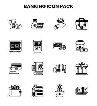 Banking DuoTone Vector Icons Pack Stock Illustration