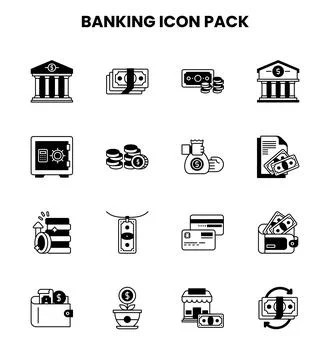 Banking DuoTone Vector Icons Pack Stock Illustration