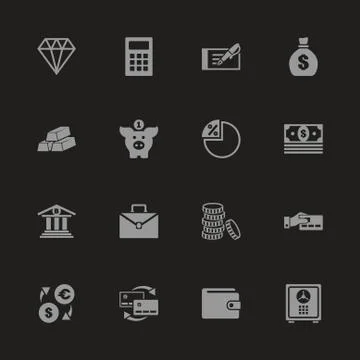 Banking - Flat Vector Icons Stock Illustration
