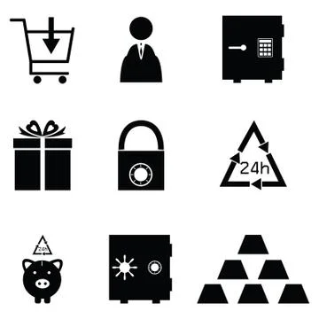 Banking icon set Stock Illustration