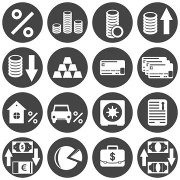 Banking icon set on white background Stock Illustration