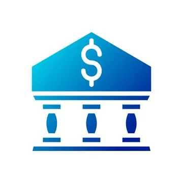 Banking icon solid gradient blue business symbol illustration. イラスト素材
