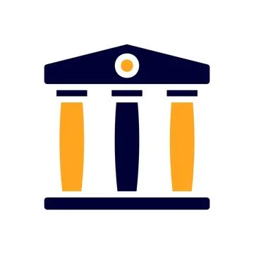 Banking icon solid orange black business symbol illustration. 스톡 일러스트