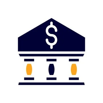 Banking icon solid orange black business symbol illustration. イラスト素材