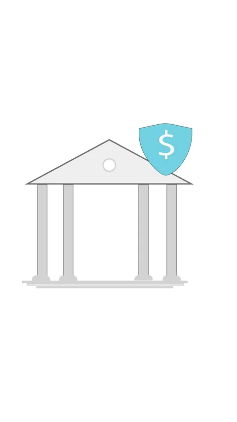 Banking institution protecting finances with secure shield dollar symbol co.. Stock Footage 316742213