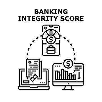 Banking integrity score concept with financial data analysis 스톡 일러스트