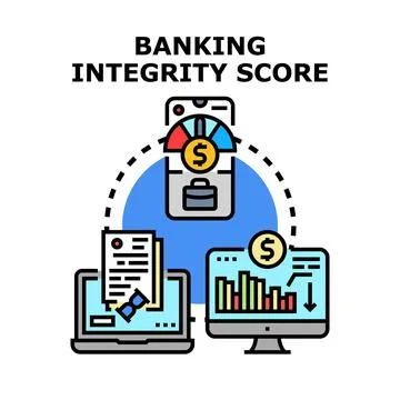 Banking integrity score concept with financial data analysis Illustrazione stock