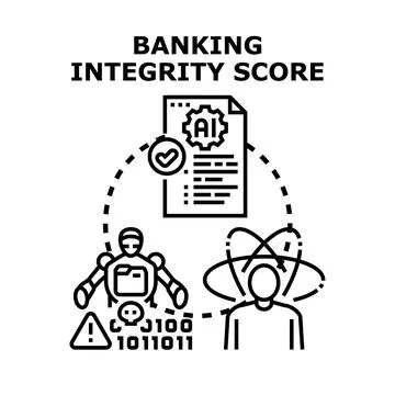 Banking integrity score evaluating customer trust and risk Stock Illustration