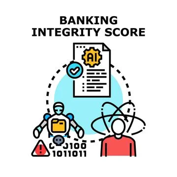 Banking integrity score evaluating customer trust and risk Stock Illustration