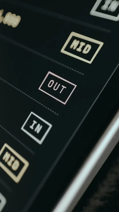 Banking interface displaying MID, IN, OUT transaction states Stock Footage 333402247