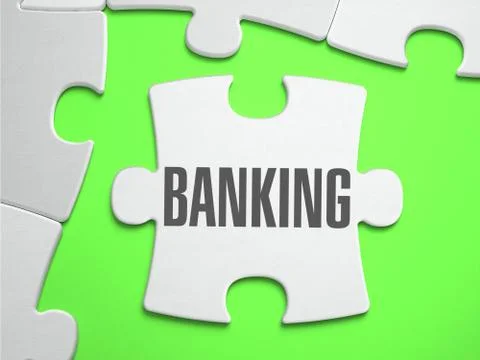 Banking - Jigsaw Puzzle with Missing Pieces Stock Illustration