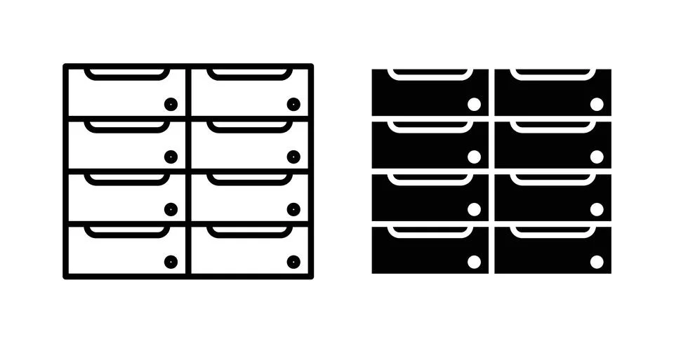 Banking locker icon bundle for website design projects Stock Illustration