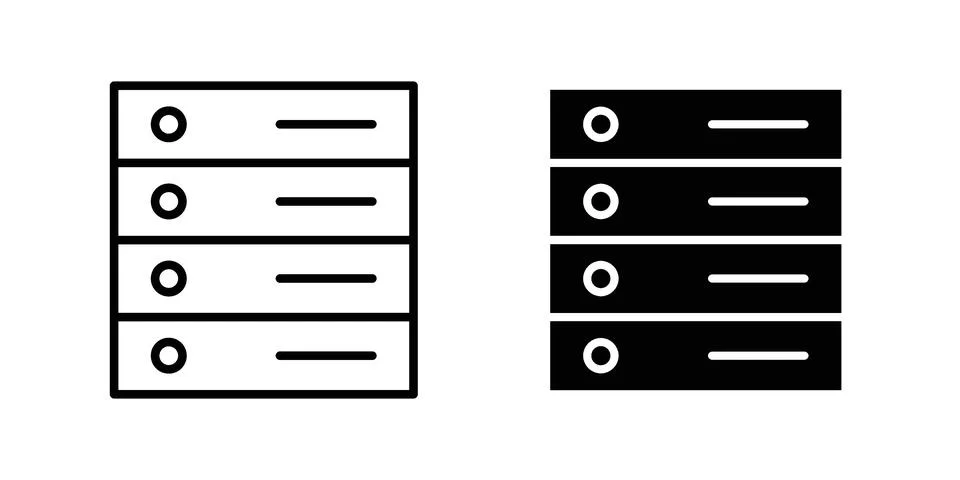 Banking locker icon vector concepts, line and silhouette style Stock Illustration