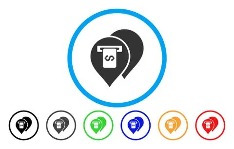 Banking Machine Pointers Rounded Icon イラスト素材