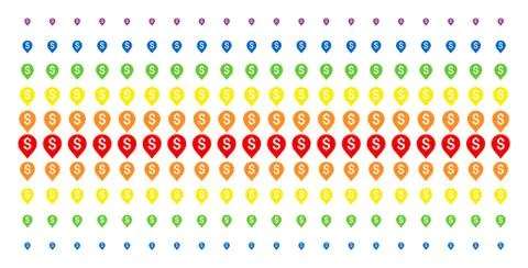 Banking Map Marker Shape Halftone Spectrum Pattern Stock Illustration