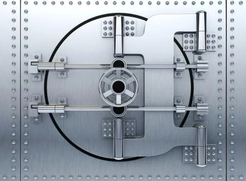Banking metallic door, vault (done 3d) Stock Illustration