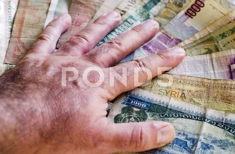 Banking money exchange - old notes Stock Photos