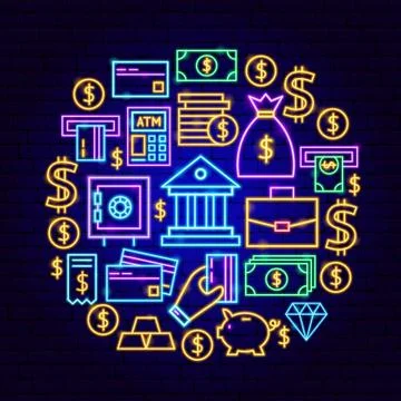 Banking Neon Concept Illustrazione stock