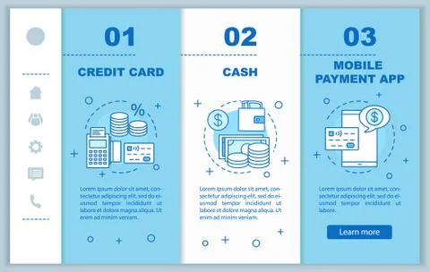 Banking onboarding mobile web pages vector template Ilustración de archivo