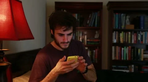 Banking online app in bed Stock Footage 46867505