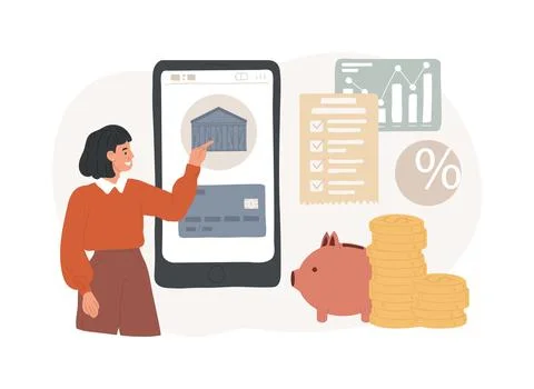 Banking operations isolated concept vector illustration. Ilustración de archivo