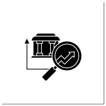Banking predictive analytics glyph icon Illustrazione stock