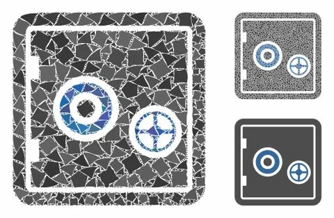Banking safe Composition Icon of Uneven Elements Illustrazione stock