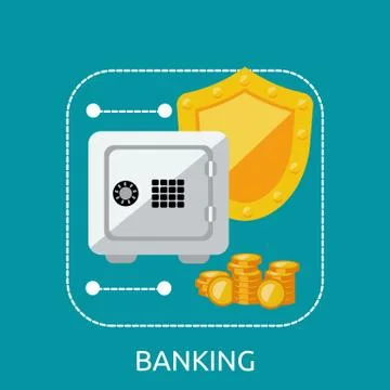 Banking Safe Protection Concept Illustrazione stock