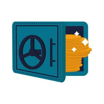 Banking safe security vector illustration. Bank safety finance and protection Illustrazione stock