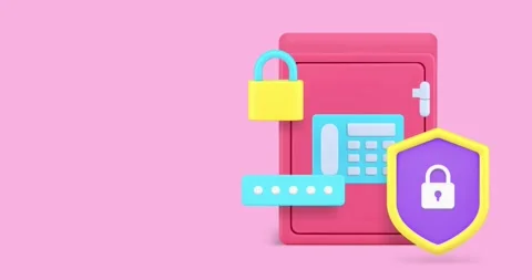 Banking security safe money treasure storage protection password 3d animation Stock Footage 297847187