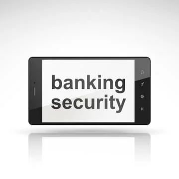 Banking security words on mobile phone Stock Illustration