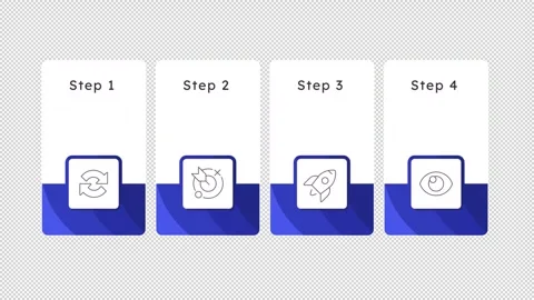 Banking service for clients blue square line icons infographic animation Stock Footage 342241774