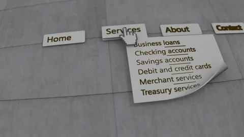 Banking services web interface dropdown menu. Stock Footage 204856967
