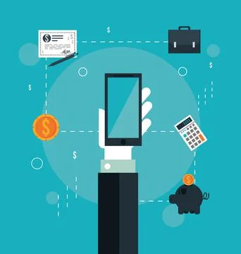 Banking in smartphone Stock Illustration