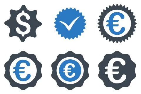 Banking Stamp Flat Vector Icons Illustrazione stock