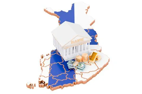 Banking system in Finland concept. 3D rendering Stock Illustration