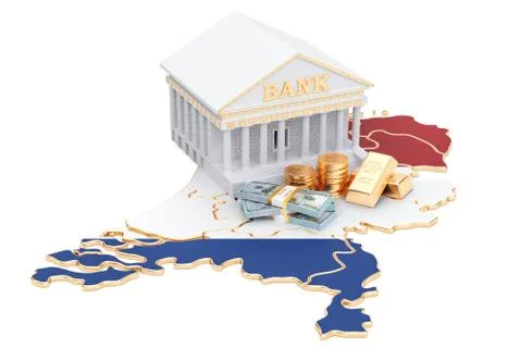 Banking system in the Netherlands concept. 3D rendering Stock Illustration