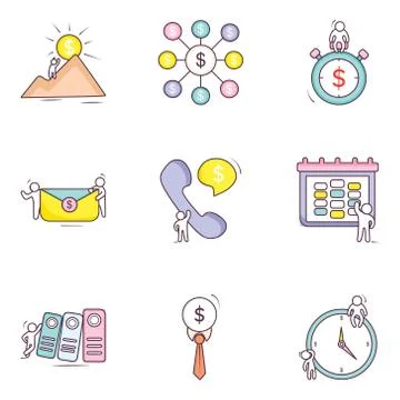 Banking Vectors in Flat Trendy Style Stock Illustration