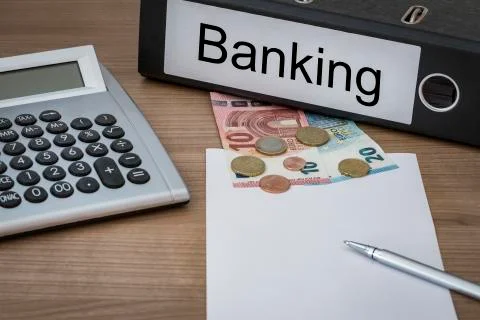 Banking written on a binder Stock Photos