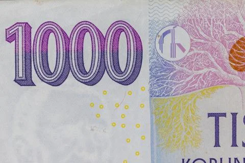 Banknote with "1000" and Tree Design Stock Photos