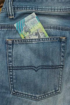Banknote in back pocket Stock Photos