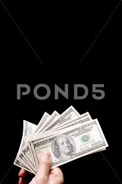 Banknote on black closeup Stock Photos